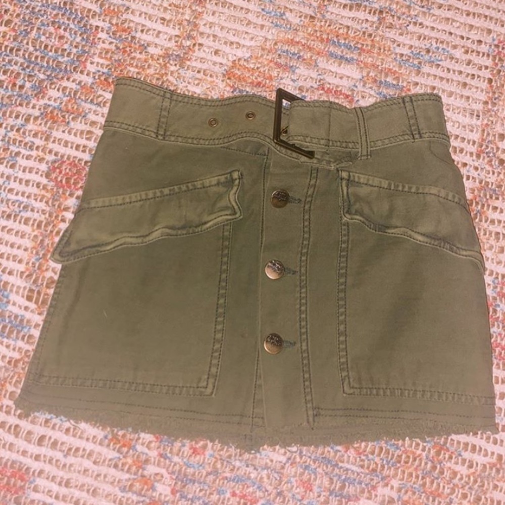 olive green free people skirt